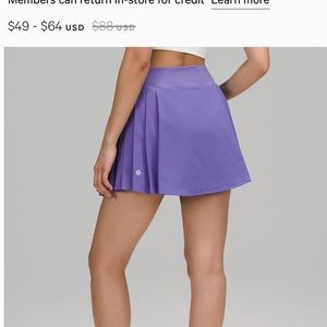 Lululemon brand new skirt-skort size 6